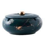 Fashionable Ashtray with Lid ceramic green