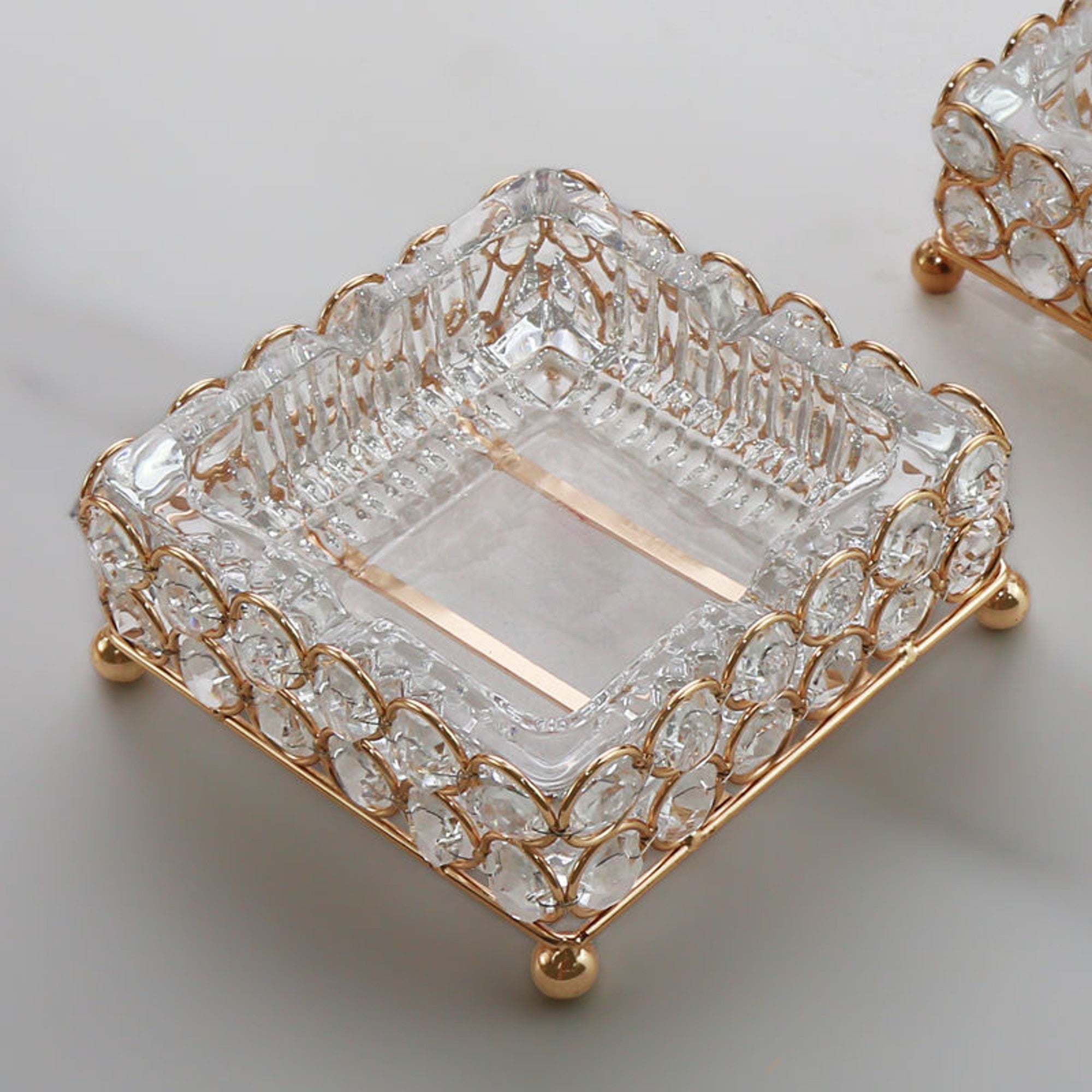 Glass Ashtray with Metal Stand – Ashtray Planet