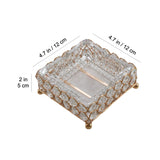 Transparent Glass Ashtray with Gold Metal Stand