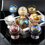 globe ashtray with lid metal ash tray zinc alloy vintage cool cute windproof smokeless retro elegant castle carving