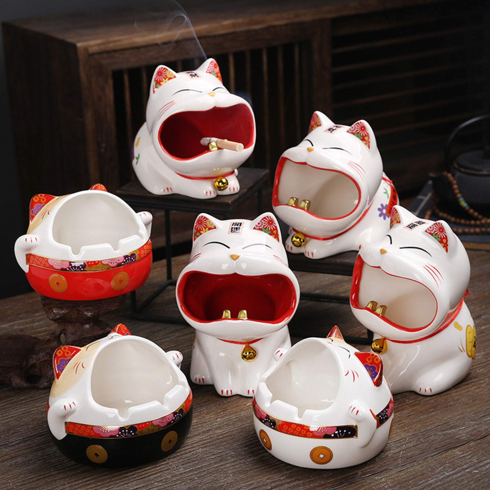 Fortune Cat Ashtray Japanese Maneki Neko – Ashtray Planet