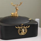 Large Gold Elk Exquisite Modern Astray With Lid