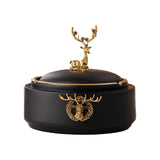 Large Gold Elk Exquisite Modern Astray With Lid