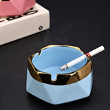 ceramic ashtray with lid cute cool ash tray blue