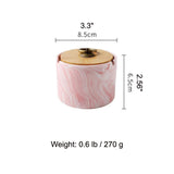 Nordic Marble Ashtray with Bamboo Lid pink small