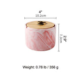 Nordic Marble Ashtray with Bamboo Lid pink large