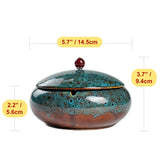 Outdoor Ashtray for Patio with Lid 5.7-inch Large Ceramic Measurements