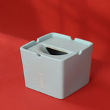 Outdoor Ashtray with Lid Square Windproof Ash Tray Covered Lidded Ceramic Handmade