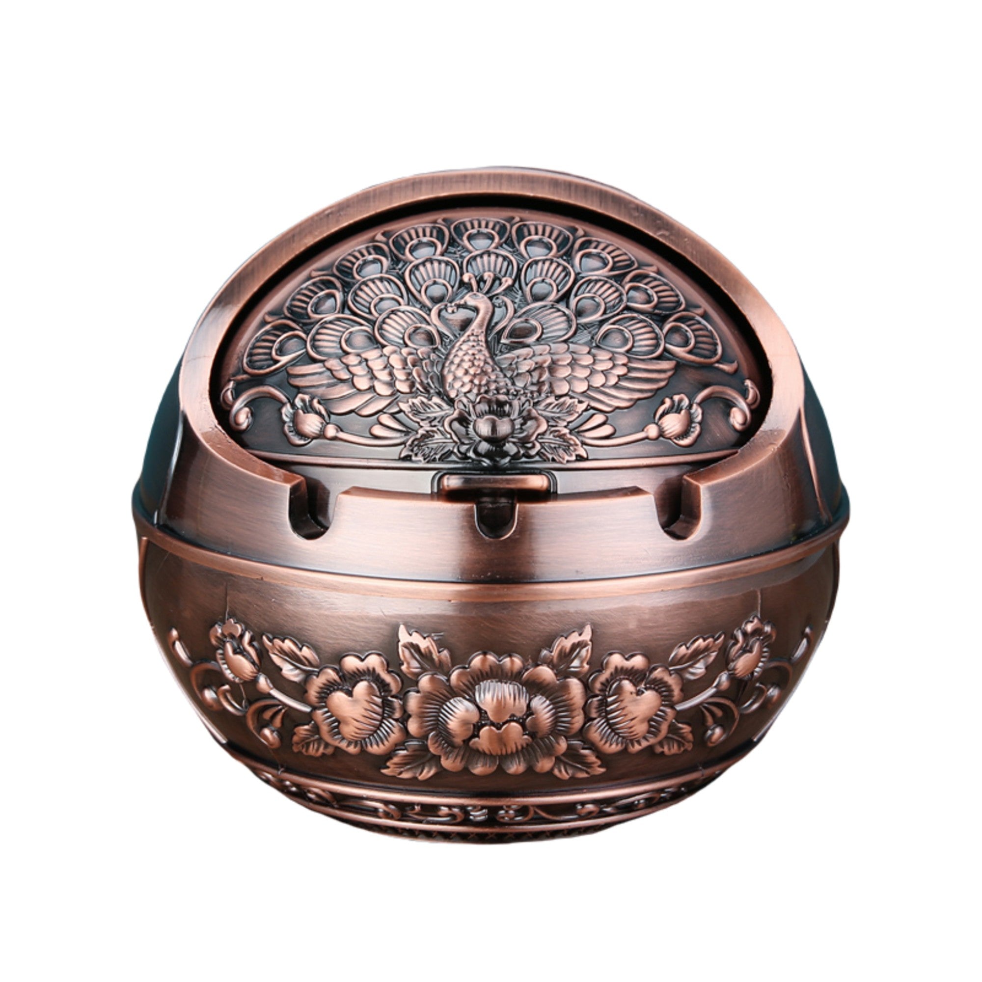 Vintage Ashtray Covered Outdoor Peacock Carving – Ashtray Planet