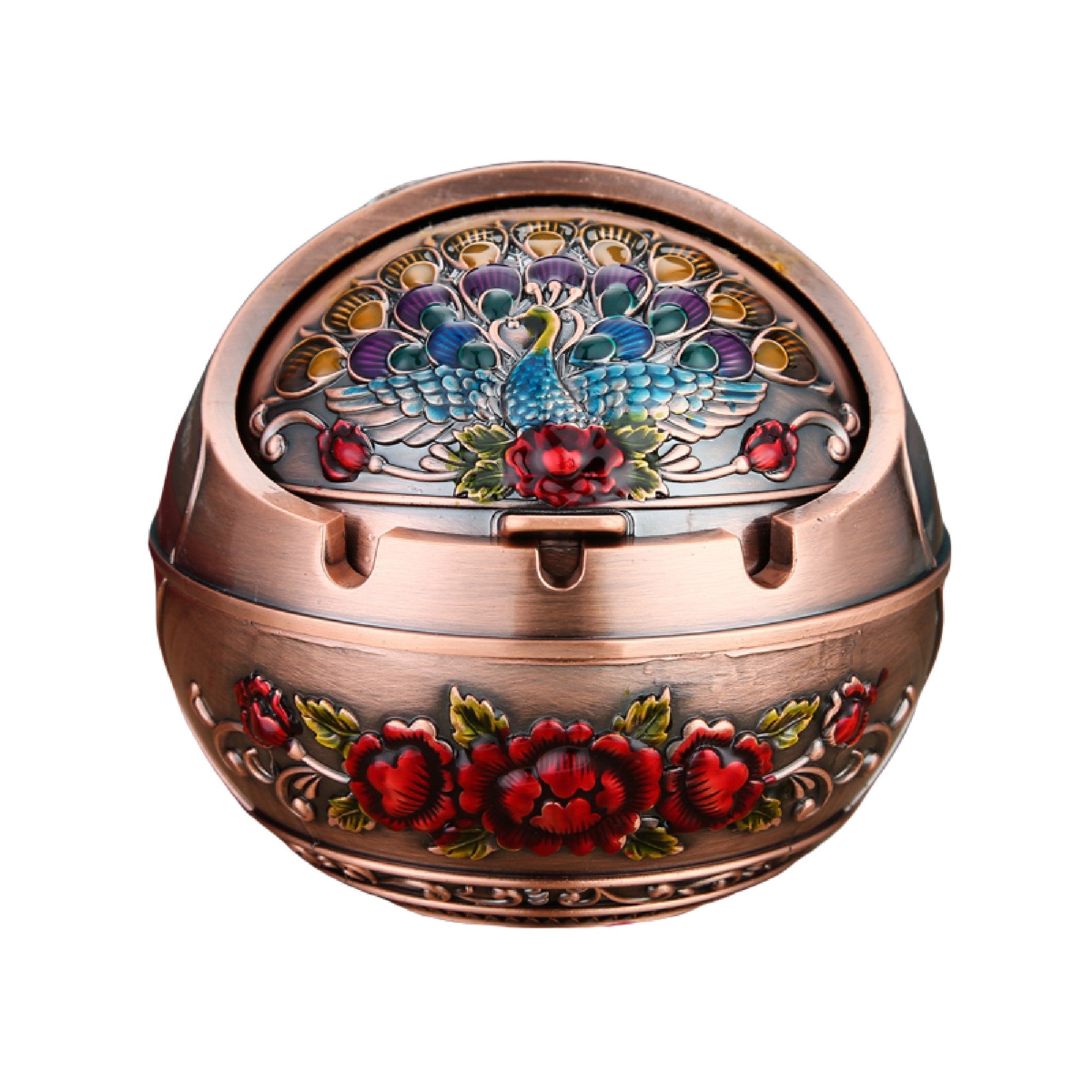 Vintage Ashtray Covered Outdoor Peacock Carving – Ashtray Planet