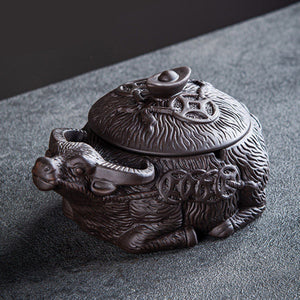 Ox Ashtray with Lid