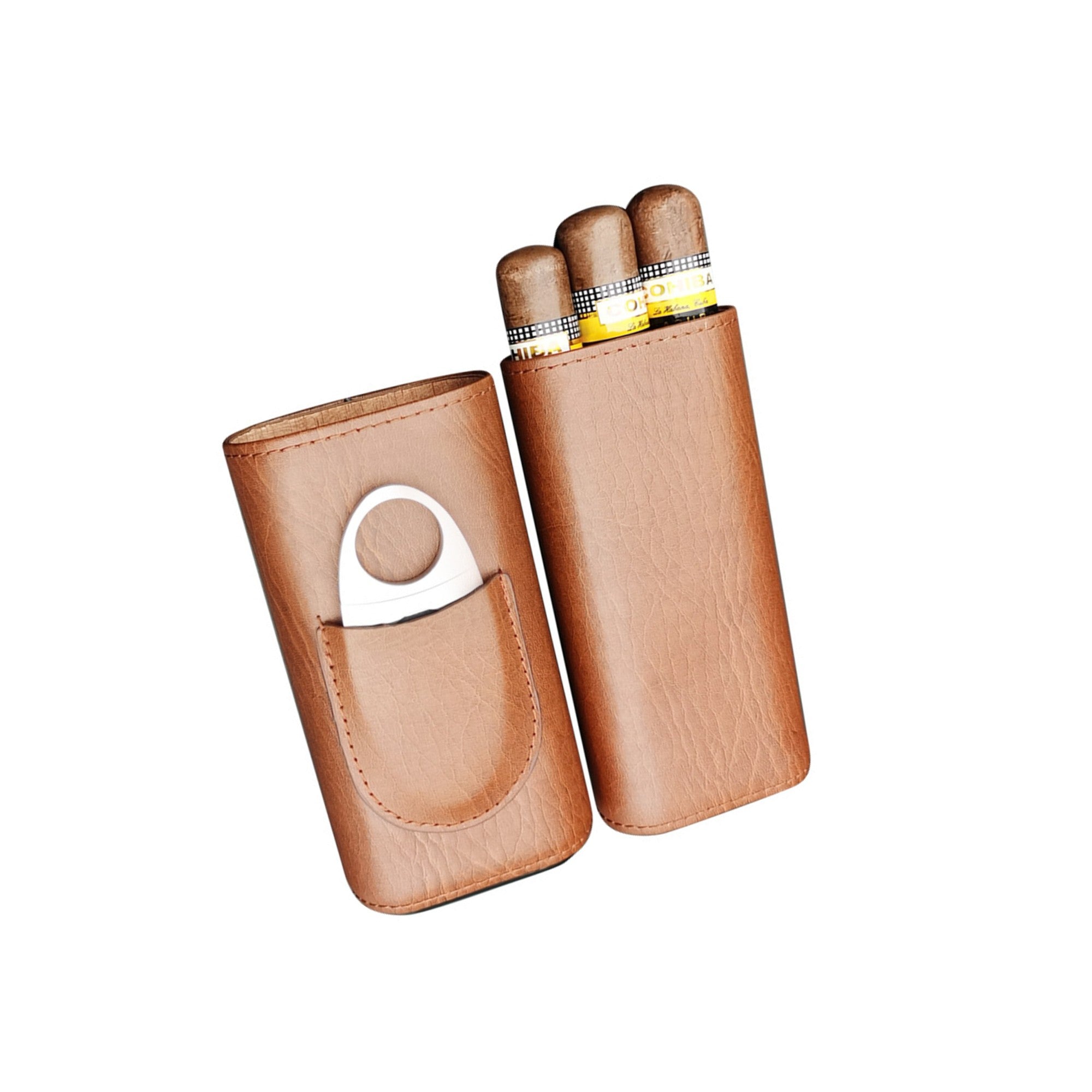 cigarette humidor case Leather Travel Cigar Case with Cutter Brown (no cigar) cigarette humidor case Leather Travel Cigar Case with Cutter Brown (no cigar)