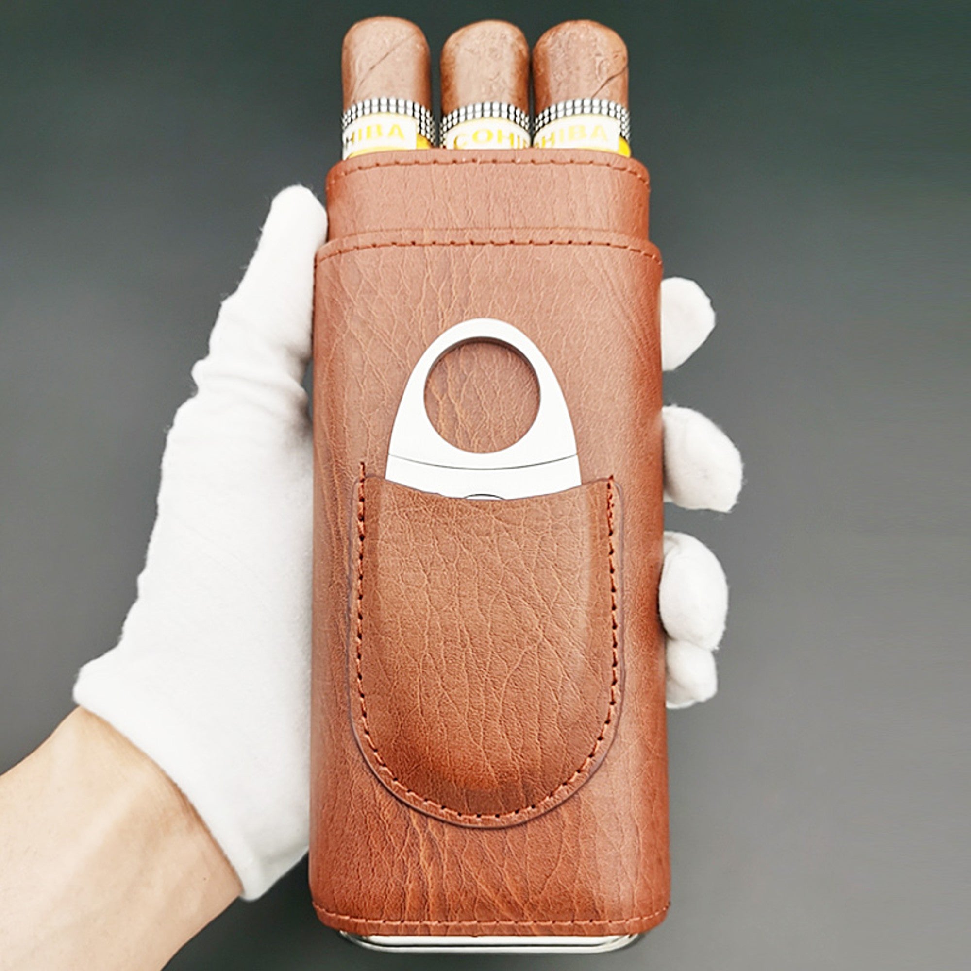 Leather Travel Cigar Case with Cutter – Ashtray Planet