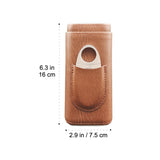 portable travel cigar humidor leather cigar holster case brown