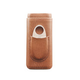 portable travel cigar humidor leather cigar holster case brown