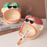 Resin Ashtray Cute Funny Character Windproof Ash Tray home decor key coin holder