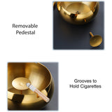 stainless steel round covered ashtray with lid windproof