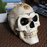 skull ashtray with lid vintage resin ash tray gothic