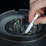 outdoor ashtray with lid ceramic ash tray smokeless mountain handmade black