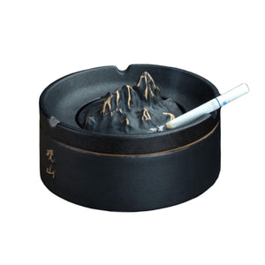 outdoor ashtray with lid ceramic ash tray smokeless mountain handmade black