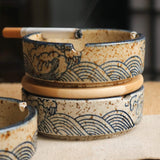 stacked ceramic ashtrays with lids vintage decorative ashtray set