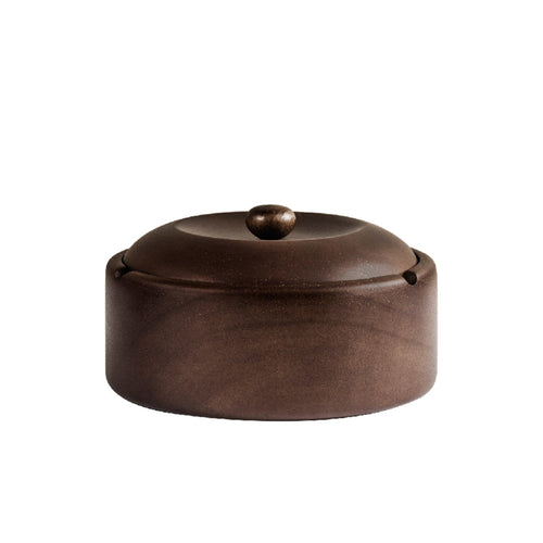 outdoor covered wooden ashtray with lid removable inner tray