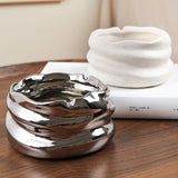 ashtray for minimalist cute cool ceramic ash tray silver white windproof modern creative nordic fat love handles muffin tops