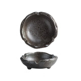 Ashtray Outdoor Japanese Style Small Cute Saucer Black
