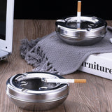 ashtray with lid metal ash tray stainless steel silver