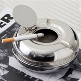 outdoor ashtray with lid metal ash tray flip lid stainless steel rustless smokeless windproof large for patio