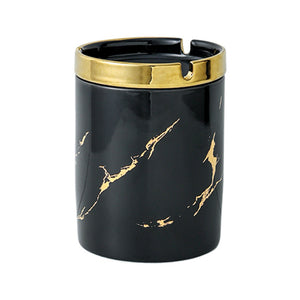 ashtray with lid outdoor ash tray windproof smokeless ceramic gold patterns