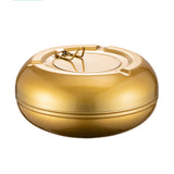 outdoor ashtray with lid cool cute metal ash tray stainless steel smokeless windproof lidded covered gold 