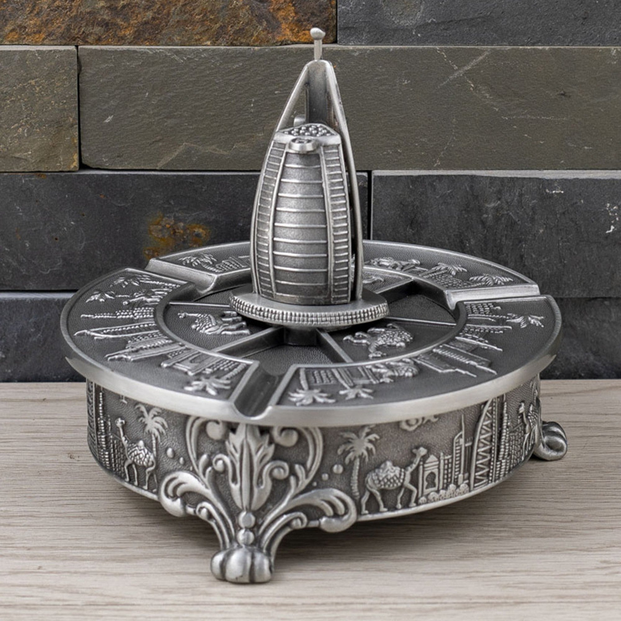Ashtray with Rotatable Lid Metal Middle Eastern Style – Ashtray Planet