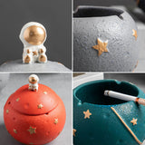 astronaut ashtray with lid ceramic ash tray smokeless nasa windproof