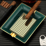 cigar ashtray ceramic cool classy ash tray rectangular minimalist teal green