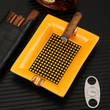 cigar ashtray ceramic cool classy ash tray rectangular minimalist yellow