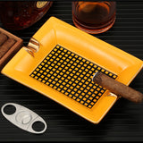 cigar ashtray ceramic cool classy ash tray rectangular minimalist yellow