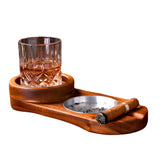 cigar ashtray wooden ash tray whiskey coaster round wood