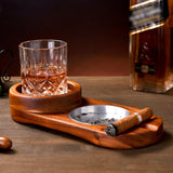 cigar ashtray wooden ash tray whiskey coaster round wood