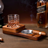 cigar ashtray wooden ash tray whiskey coaster square wood
