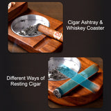 cigar ashtray wooden ash tray whiskey coaster round wood square