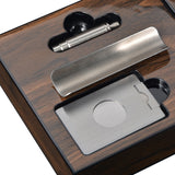 cigar travel set ashtray cutter punch walnut gift box