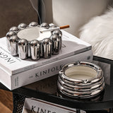 classy ashtray ceramic silver nordic elegant minimalist creative windproof handmade modern contemporary fancy outdoor