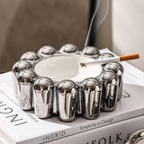 classy ashtray ceramic silver nordic elegant minimalist creative windproof handmade modern contemporary fancy outdoor