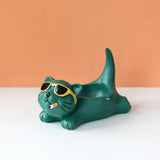 outdoor ashtray resin cat ash tray cool cute green