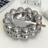 cool cute ceramic ashtray nordic unique balls cream white silver plated outdoor modern contemporary silver