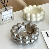 cool cute ceramic ashtray nordic unique balls cream white silver plated outdoor modern contemporary