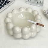 cool cute ceramic ashtray nordic unique balls cream white silver plated outdoor modern contemporary cream white