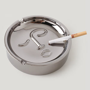 cool cute ceramic ashtray ash tray for patio outdoor face facial expression silver plated creative handmade decorative