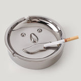 cool cute ceramic ashtray ash tray for patio outdoor face facial expression silver plated creative handmade decorative